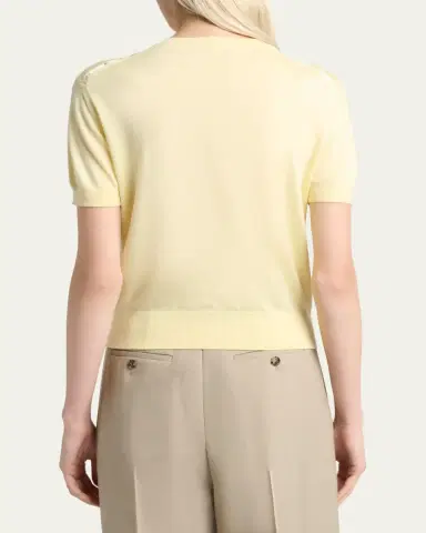 Saint Laurent Wool-Cashmere Short-Sleeve Top | Thumbnail 3