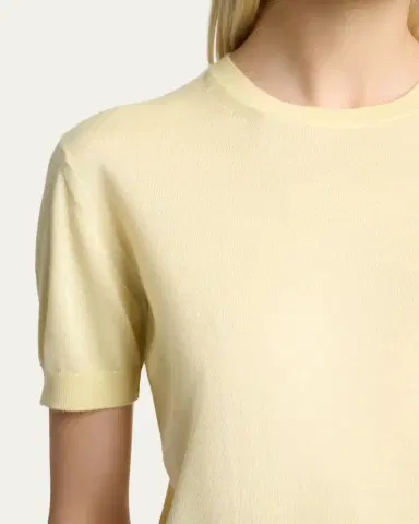 Saint Laurent Wool-Cashmere Short-Sleeve Top | Thumbnail 5