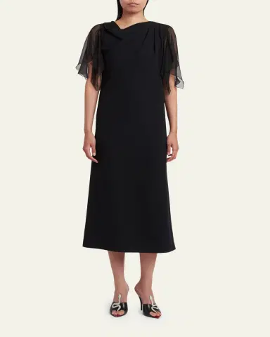 Valentino Garavani Campiona Draped Silk Dress | Thumbnail 2 Valentino Garavani Campiona Draped Silk Dress | Thumbnail 2