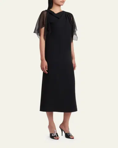 Valentino Garavani Campiona Draped Silk Dress | Thumbnail 4 Valentino Garavani Campiona Draped Silk Dress | Thumbnail 4