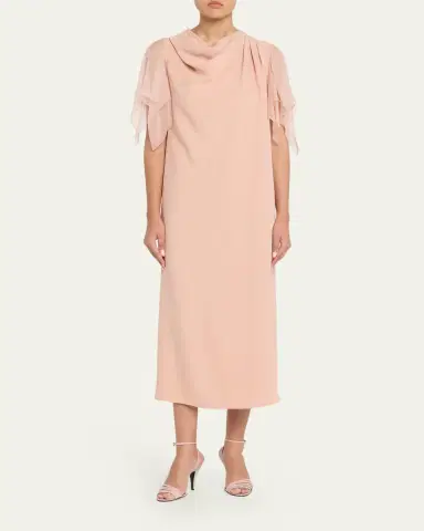 Valentino Garavani Campiona Draped Silk Dress | Thumbnail 6 Valentino Garavani Campiona Draped Silk Dress | Thumbnail 6