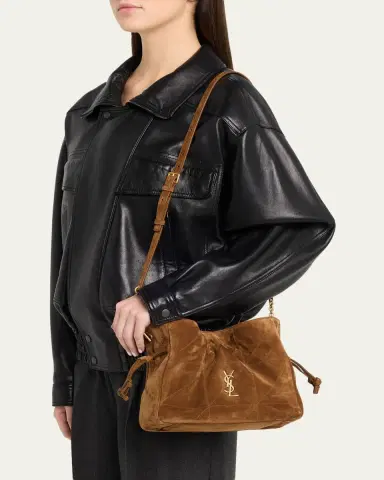 Saint Laurent Jamie YSL Quilted Suede Shoulder Bag | Thumbnail 2