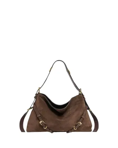 Givenchy Voyou Medium Slouchy Shoulder Bag in Suede | Thumbnail 1 Givenchy Voyou Medium Slouchy Shoulder Bag in Suede | Thumbnail 1