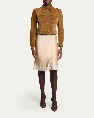 Saint Laurent Belted Suede Jacket | Thumbnail 2 Saint Laurent Belted Suede Jacket | Thumbnail 2