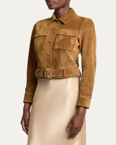 Saint Laurent Belted Suede Jacket | Thumbnail 4 Saint Laurent Belted Suede Jacket | Thumbnail 4