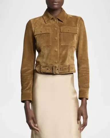 Saint Laurent Belted Suede Jacket | Thumbnail 8 Saint Laurent Belted Suede Jacket | Thumbnail 8