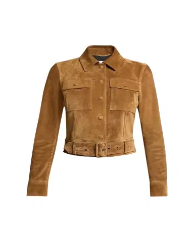 Saint Laurent Belted Suede Jacket | Thumbnail 1 Saint Laurent Belted Suede Jacket | Thumbnail 1