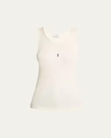 Saint Laurent YSL Embroidered Tank Top | Thumbnail 5 Saint Laurent YSL Embroidered Tank Top | Thumbnail 5