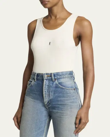 Saint Laurent YSL Embroidered Tank Top | Thumbnail 8 Saint Laurent YSL Embroidered Tank Top | Thumbnail 8