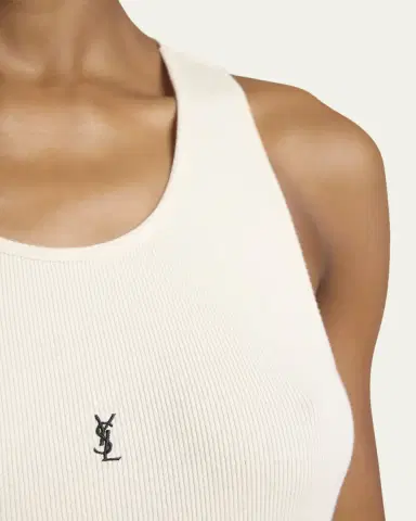 Saint Laurent YSL Embroidered Tank Top | Thumbnail 9 Saint Laurent YSL Embroidered Tank Top | Thumbnail 9