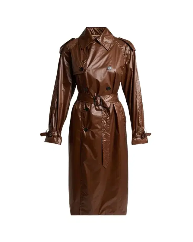 Weather-Repellant Double-Breasted Trench Coat