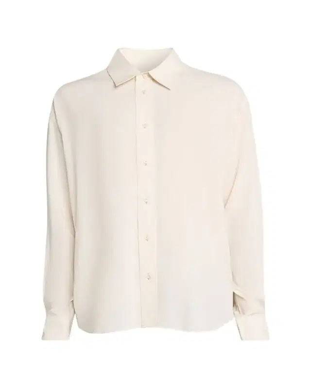Men's Viscose and Wool Relaxed-Fit Button-Down Shirt
