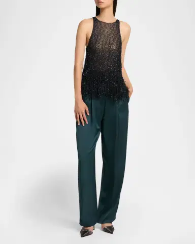 Giorgio Armani Sleeveless Beaded Fringe Knit Top | Thumbnail 6