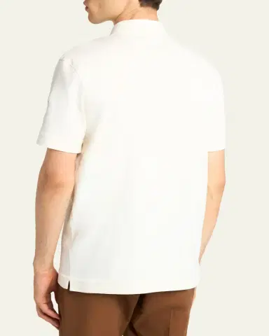 Moncler Men's Short-Sleeve Cotton Pique Polo Shirt | Thumbnail 3