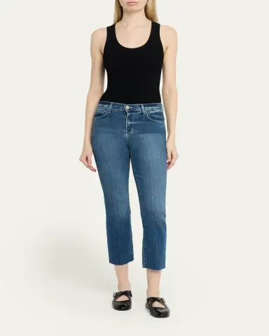 L'Agence Sada Slim-Leg Raw-Hem Ankle Jeans | Thumbnail 2 L'Agence Sada Slim-Leg Raw-Hem Ankle Jeans | Thumbnail 2