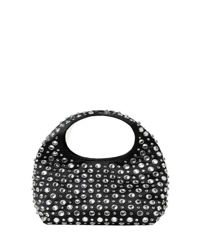Loeffler Randall Kenzie Mini Crystal-Studded Satin Top-Handle Bag