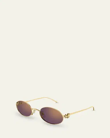 Cartier Clash de 52mm Oval Metal Sunglasses | Thumbnail 2 Cartier Clash de 52mm Oval Metal Sunglasses | Thumbnail 2