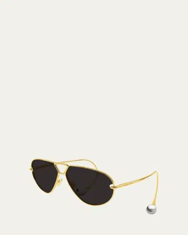 Bottega Veneta Drop 64mm Metal Aviator Sunglasses | Thumbnail 2