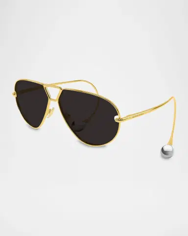 Bottega Veneta Drop 64mm Metal Aviator Sunglasses | Thumbnail 3
