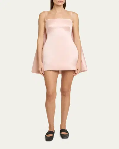 Givenchy Sliced Cape Satin Mini Dress | Thumbnail 2 Givenchy Sliced Cape Satin Mini Dress | Thumbnail 2
