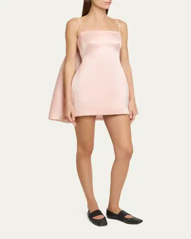 Givenchy Sliced Cape Satin Mini Dress | Thumbnail 4 Givenchy Sliced Cape Satin Mini Dress | Thumbnail 4