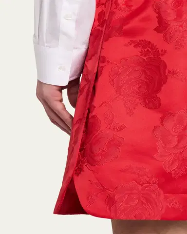 Simone Rocha Men's Red Satin Rose Split Hem Shorts | Thumbnail 5