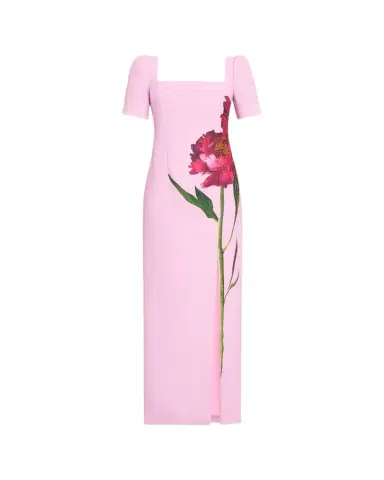 Rickie Freeman for Teri Jon Beaded Floral-Print Crepe Column Gown | Thumbnail 1 Rickie Freeman for Teri Jon Beaded Floral-Print Crepe Column Gown | Thumbnail 1