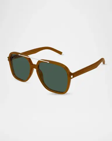 Saint Laurent 58mm Acetate Aviator Sunglasses | Thumbnail 2