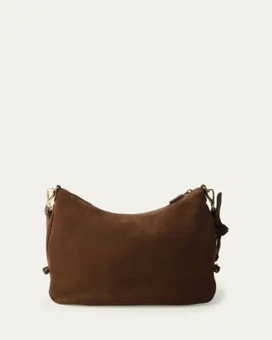 Prada Fold Large Suede Shoulder Bag | Thumbnail 2