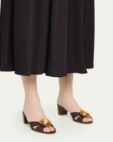 Malone Souliers 45mm Suri Raffia Mule Sandals | Thumbnail 2