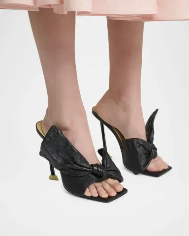 Givenchy 95mm Bow Leather Mule Sandals | Thumbnail 2