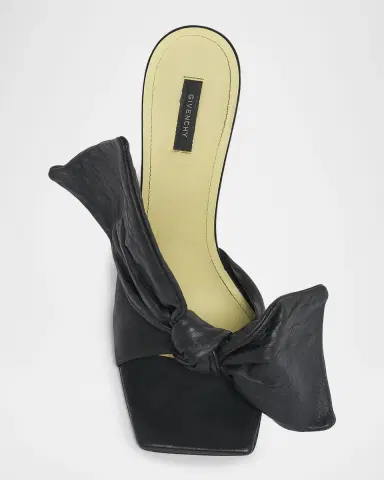 Givenchy 95mm Bow Leather Mule Sandals | Thumbnail 6