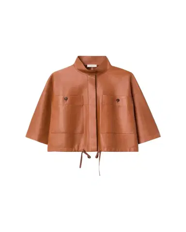 Lafayette 148 New York Oversized Cropped Leather Shirt Jacket | Thumbnail 1 Lafayette 148 New York Oversized Cropped Leather Shirt Jacket | Thumbnail 1