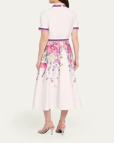 Rickie Freeman for Teri Jon Belted Floral-Print Cotton Midi Shirtdress | Thumbnail 3 Rickie Freeman for Teri Jon Belted Floral-Print Cotton Midi Shirtdress | Thumbnail 3