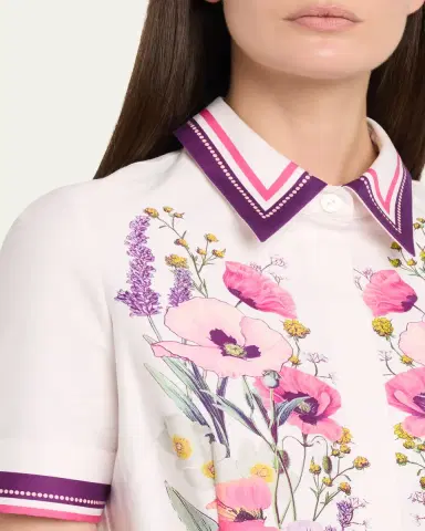 Rickie Freeman for Teri Jon Belted Floral-Print Cotton Midi Shirtdress | Thumbnail 5 Rickie Freeman for Teri Jon Belted Floral-Print Cotton Midi Shirtdress | Thumbnail 5