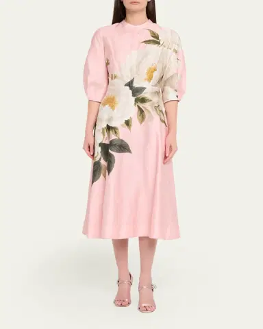 Rickie Freeman for Teri Jon Floral-Print Cotton Midi Shirtdress | Thumbnail 2
