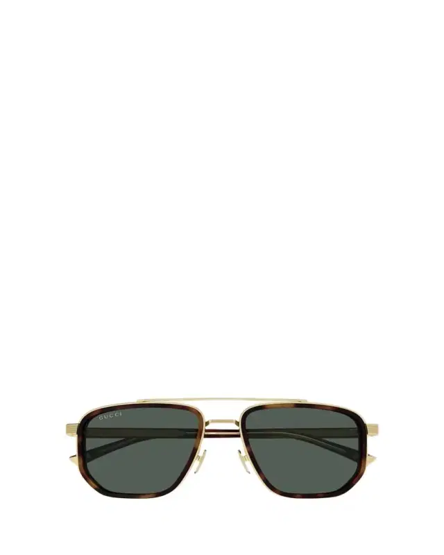 Men's GG2073S Double-Bridge Metal and Bio-Nylon Aviator Sunglasses