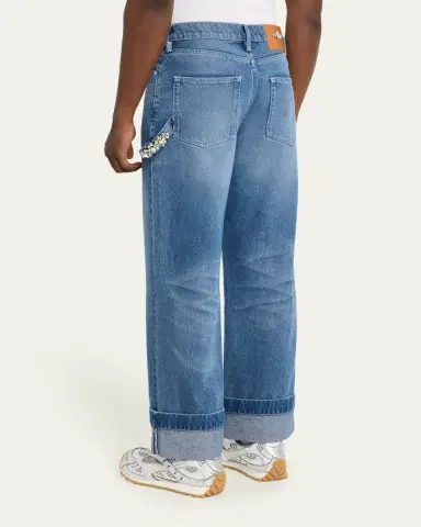 Simone Rocha Men's Embellished Washed Denim Carpenter Jeans | Thumbnail 7