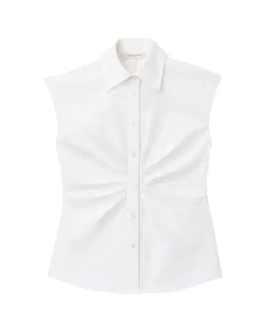 Lafayette 148 New York Pleated-Front Organic Cotton Poplin Shirt | Thumbnail 1