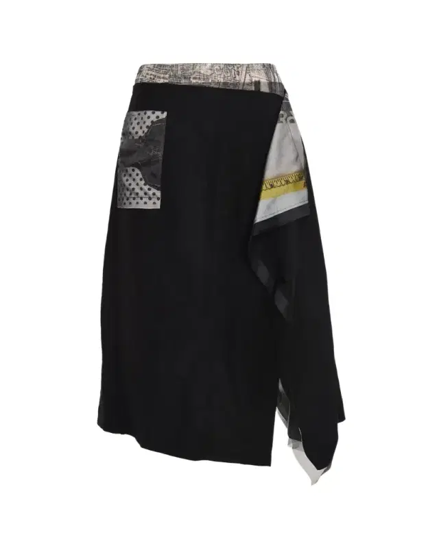 Jason Wu Collection Collage Print Deconstructed Midi Wrap Skirt