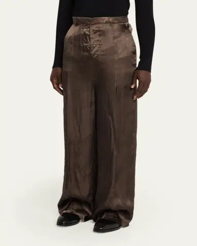 Rick Owens Satin Wide-Leg Pants | Thumbnail 4 Rick Owens Satin Wide-Leg Pants | Thumbnail 4