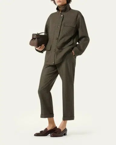 Loro Piana Louis Wool Straight-Leg Ankle Trousers | Thumbnail 2