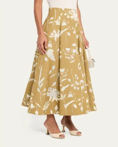 Lela Rose Sheer Floral Jacquard Fit-And-Flare Midi Skirt | Thumbnail 4 Lela Rose Sheer Floral Jacquard Fit-And-Flare Midi Skirt | Thumbnail 4