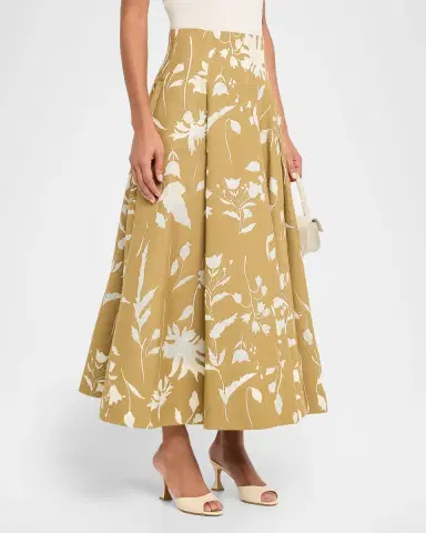Lela Rose Sheer Floral Jacquard Fit-And-Flare Midi Skirt | Thumbnail 8 Lela Rose Sheer Floral Jacquard Fit-And-Flare Midi Skirt | Thumbnail 8