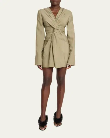 Balmain Long Sleeve Twist Detail Mini Dress | Thumbnail 2 Balmain Long Sleeve Twist Detail Mini Dress | Thumbnail 2