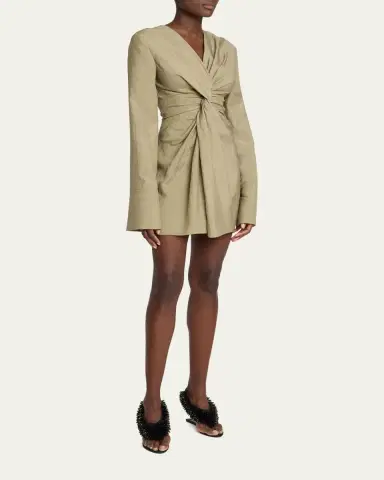 Balmain Long Sleeve Twist Detail Mini Dress | Thumbnail 4 Balmain Long Sleeve Twist Detail Mini Dress | Thumbnail 4