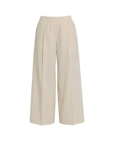 Brunello Cucinelli Techno Cotton Pleat Wide-Leg Pull-On Track Pants | Thumbnail 1