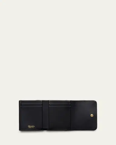Prada Small Trifold Leather Wallet | Thumbnail 3