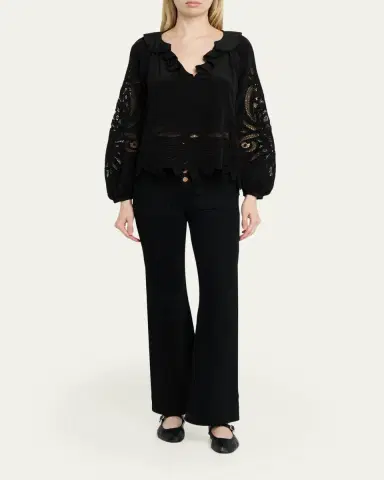 Ulla Johnson Adonis Embroidered Silk Blouse | Thumbnail 2 Ulla Johnson Adonis Embroidered Silk Blouse | Thumbnail 2