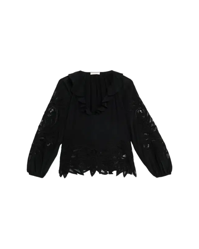 Adonis Embroidered Silk Blouse